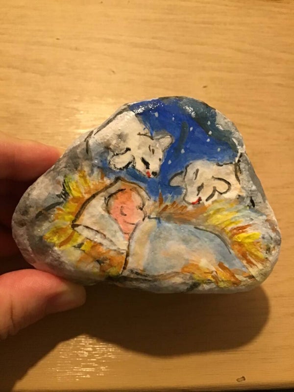 Sasso fermacarte - Ecco l'Agnello di Dio