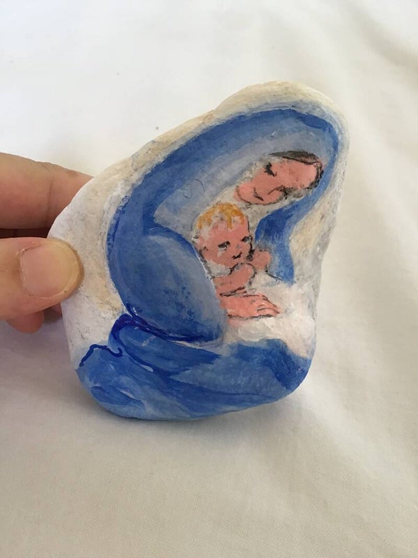 Sasso fermacarte - Ave Maria piena di Grazia