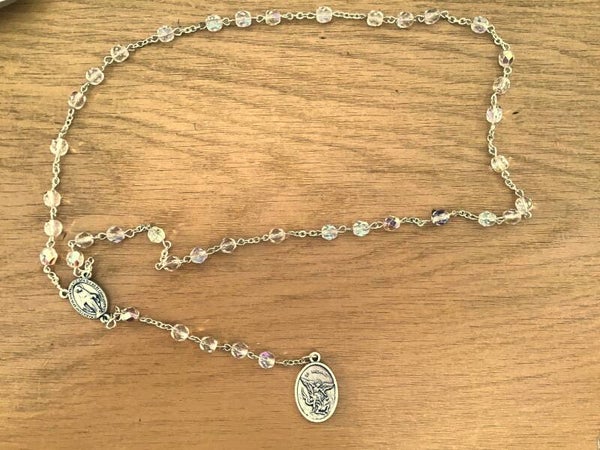 Corona angelica - perline bianco trasparente