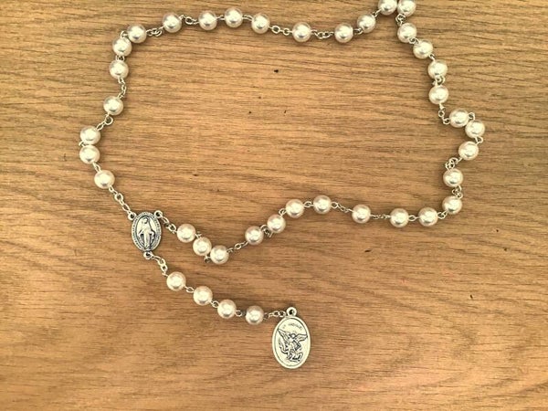 Corona angelica - perline bianco