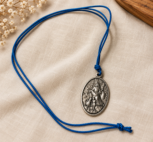 Medaglia Angelo custode e San Michele con cordoncino