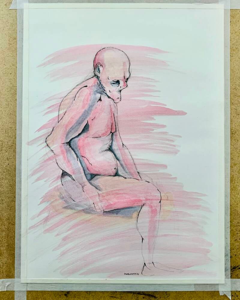 Value Study - pen and watercolor