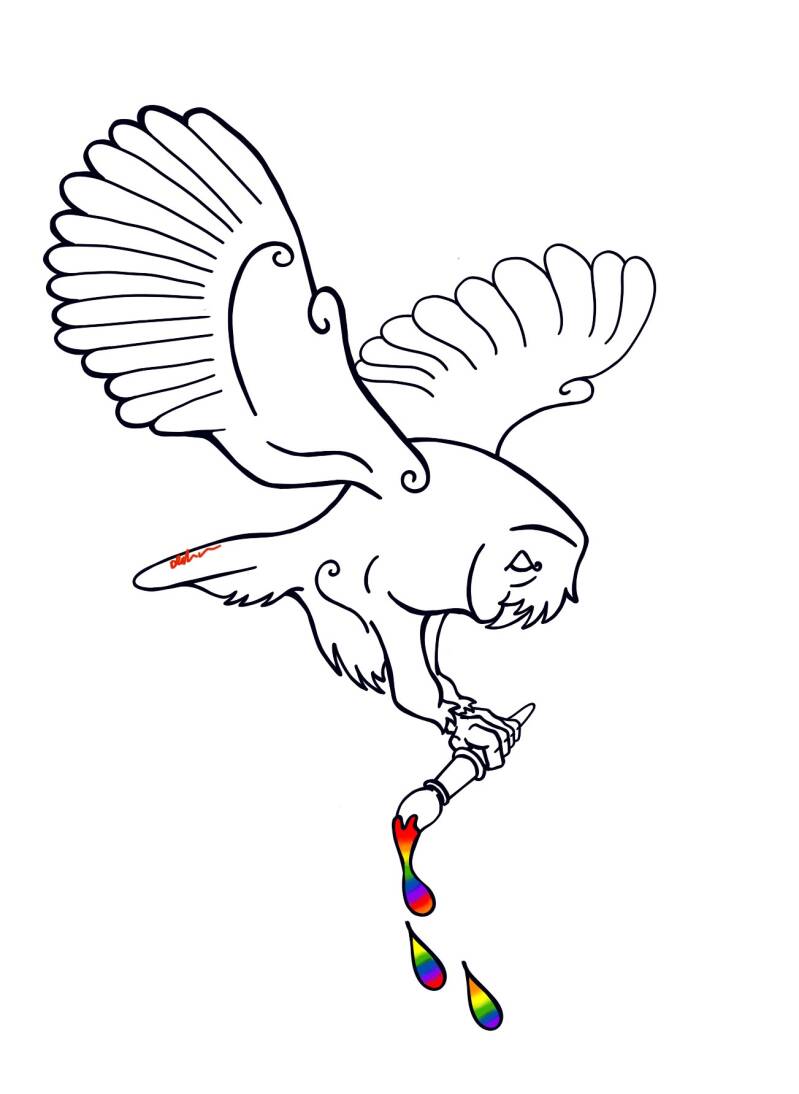 Rainbow Paintbrush Barn Owl
