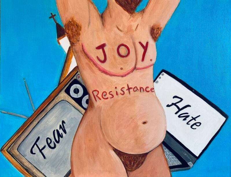 Trans Joy is Resistance - acrylic