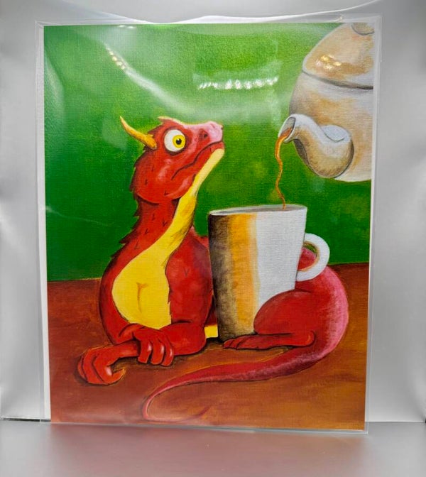 "Tea for Dragon" signed fine art reproduction print