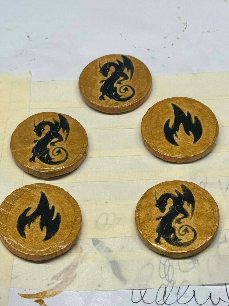 Hand Painted Wooden Coins