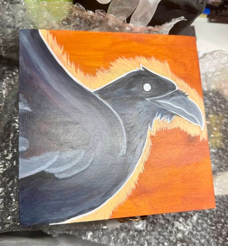 Raven Hand Painted Jewelry Box - Sold
