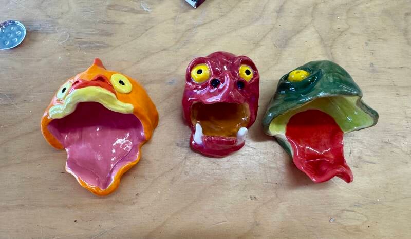 Ceramic Trinket Trays - Fish, Red Monster (sold), Frog