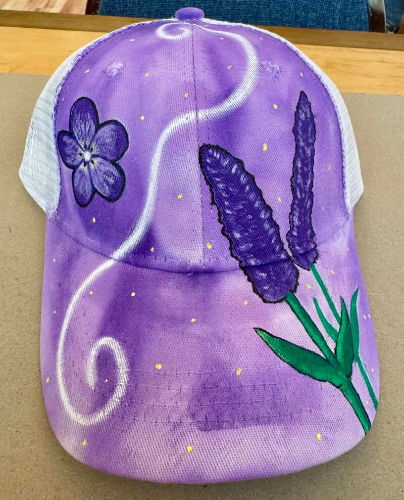 Lavender Sky Hand Painted Hat