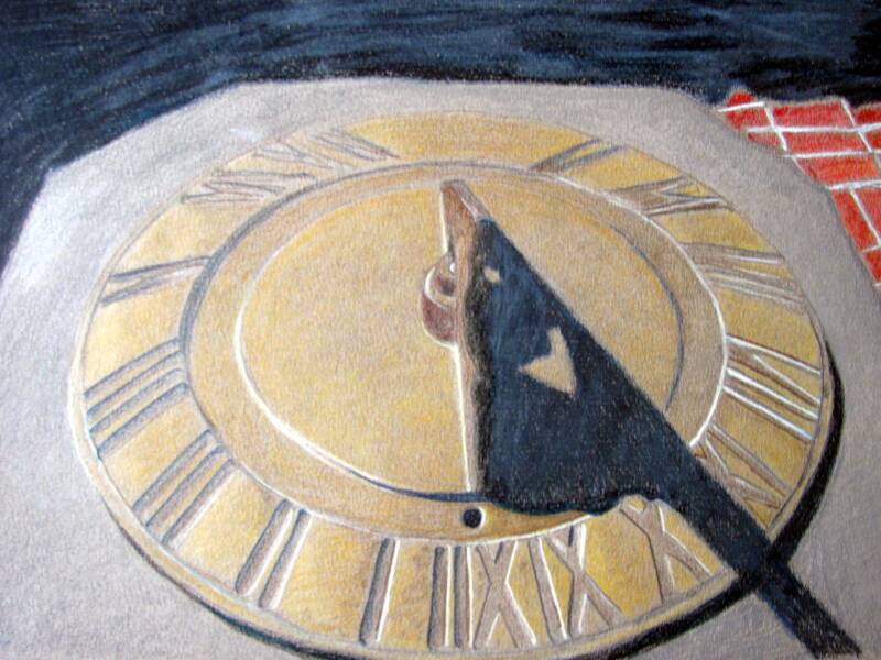 Sundial, Alvera Street LA - color pencil 