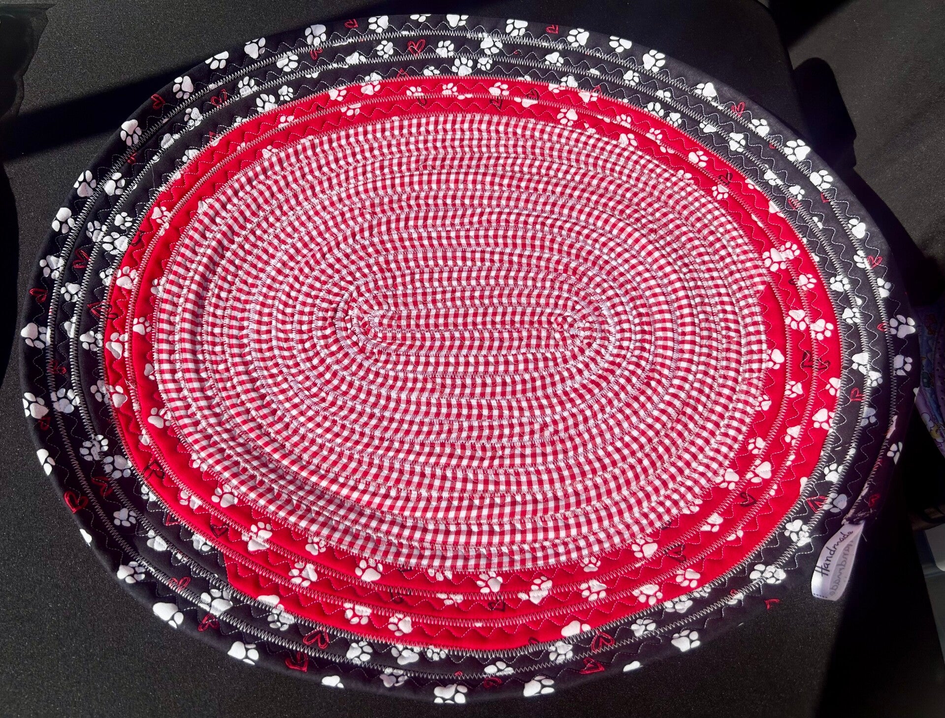 Rag Quilted Dog Bowl Mat
