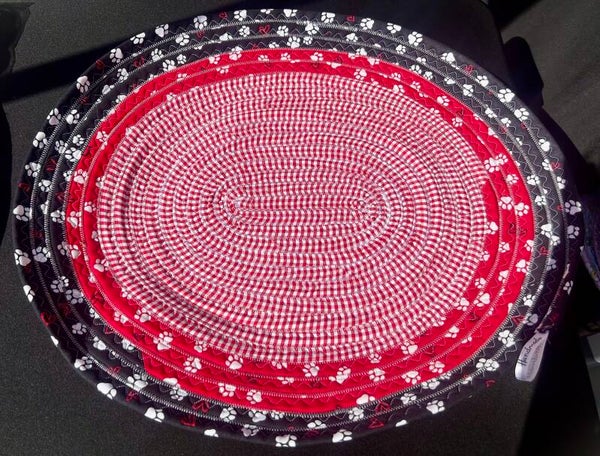 Rag Quilted Dog Bowl Mat