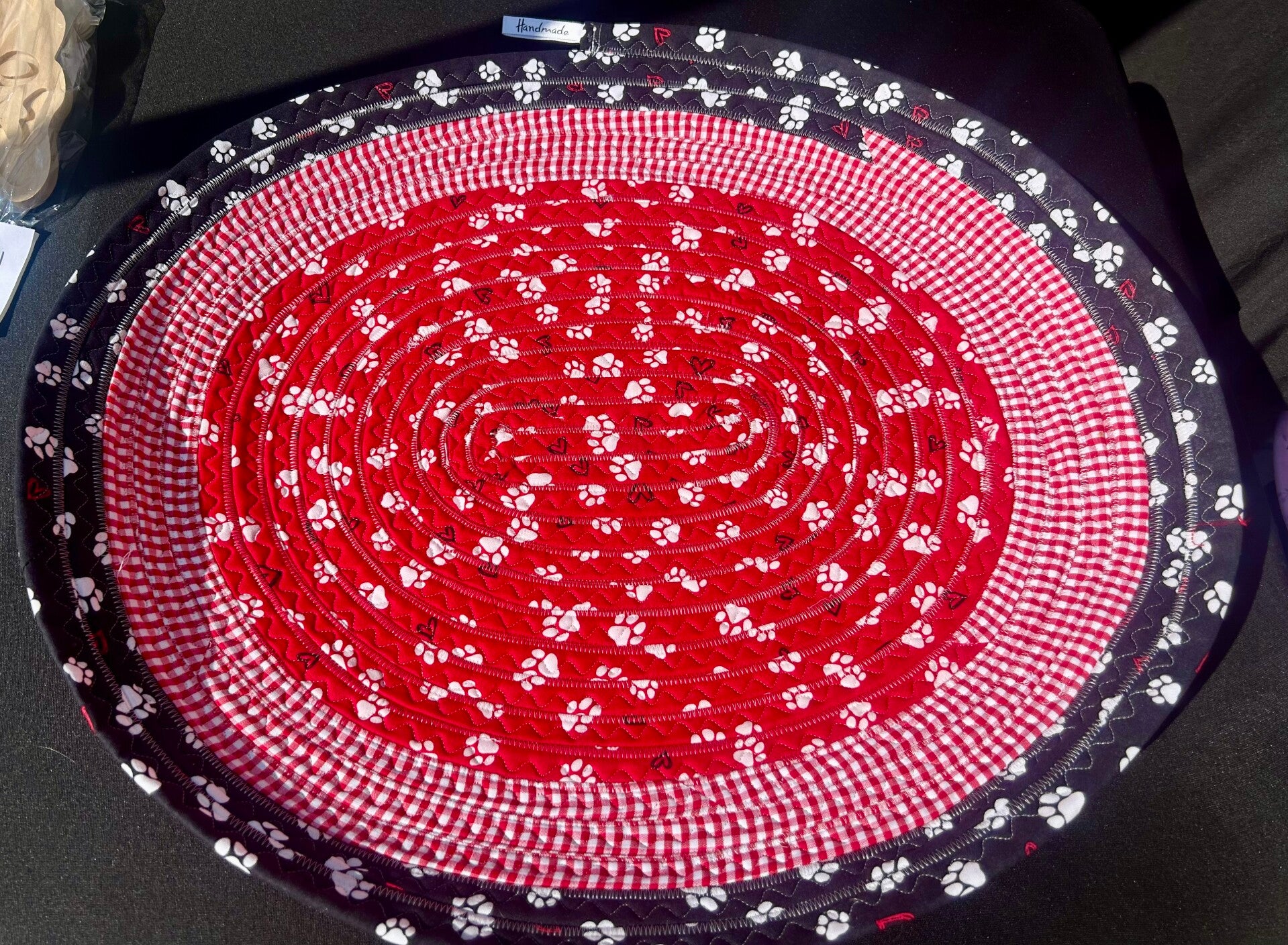 Rag Quilted Dog Bowl Mat