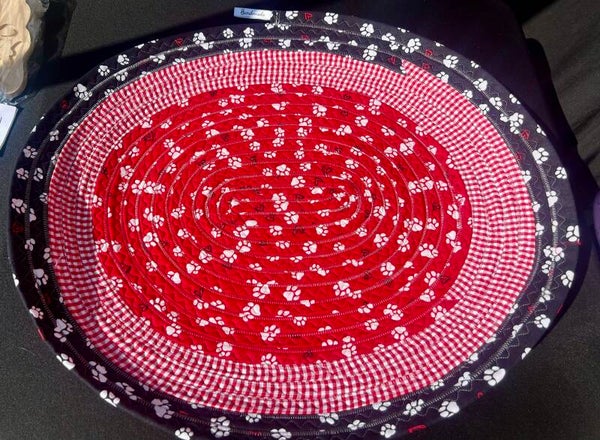 Rag Quilted Dog Bowl Mat