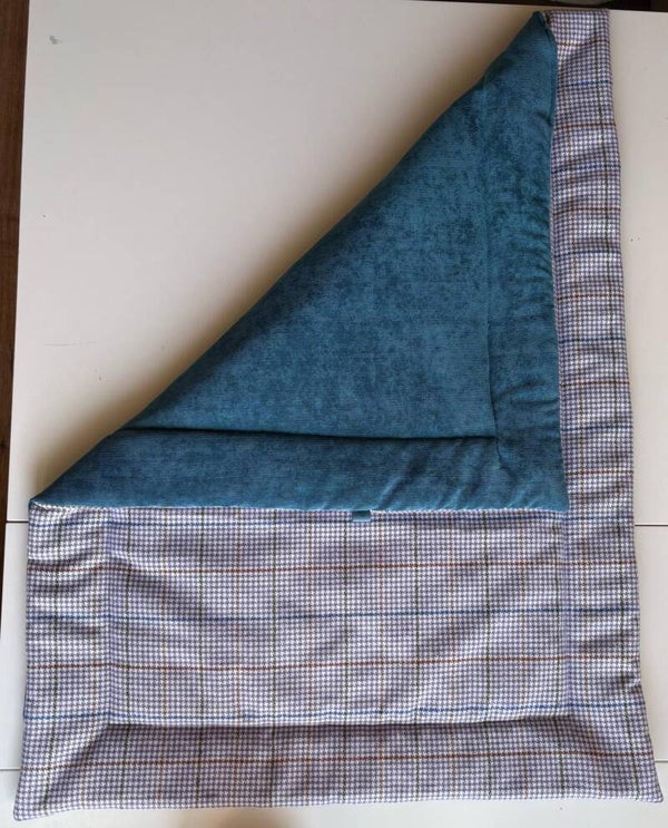 Handgemaakt matje paars en oceaan blauw