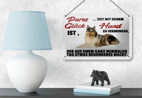 Hunde-Blechschild Collie (12x18cm)
