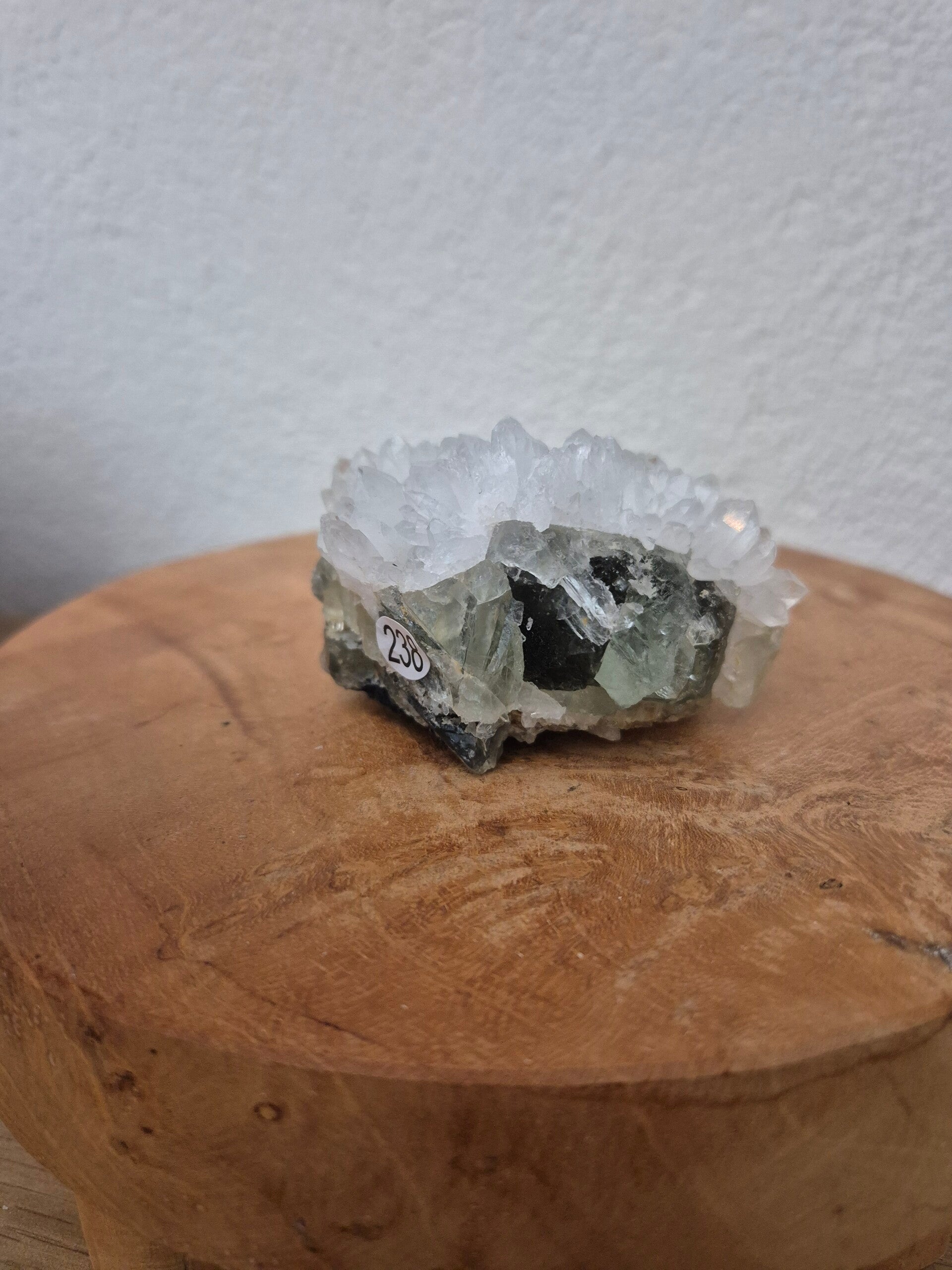 Groene fluoriet met kwarts nr238