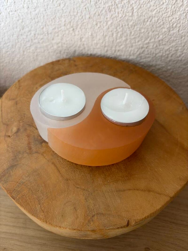 Seleniet waxinelichthouder yingyang