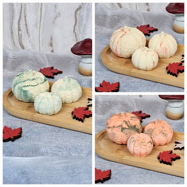 Deko Kürbisse marmoriert in Wunschfarben