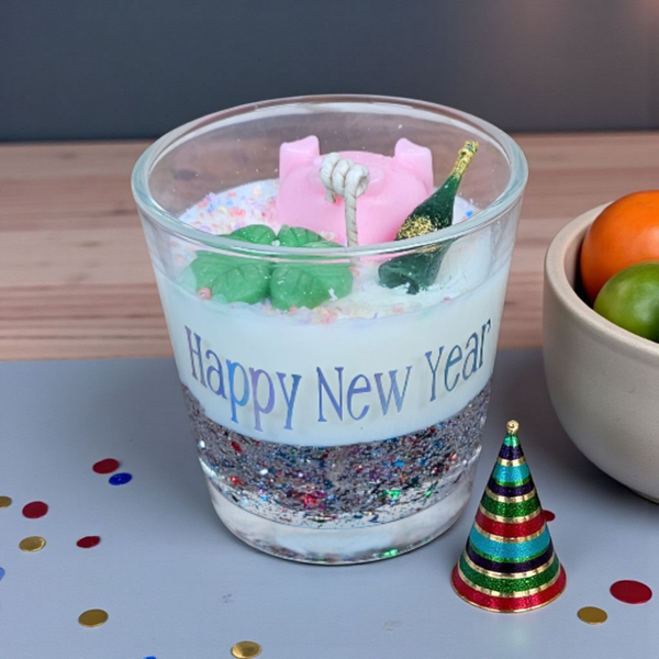 Kerzenglas "Funkelnder Neujahrsgruß"