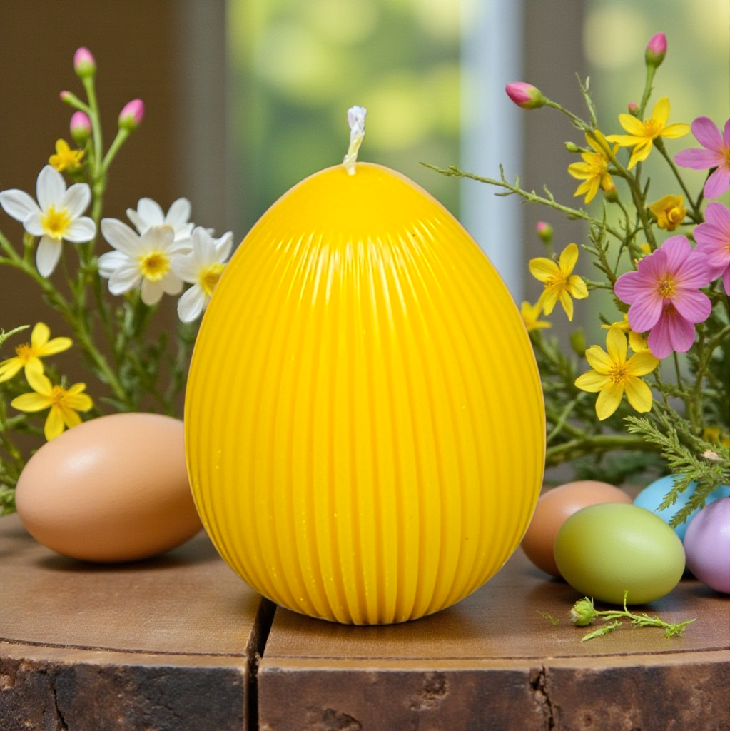 Osterei in Streifenoptik