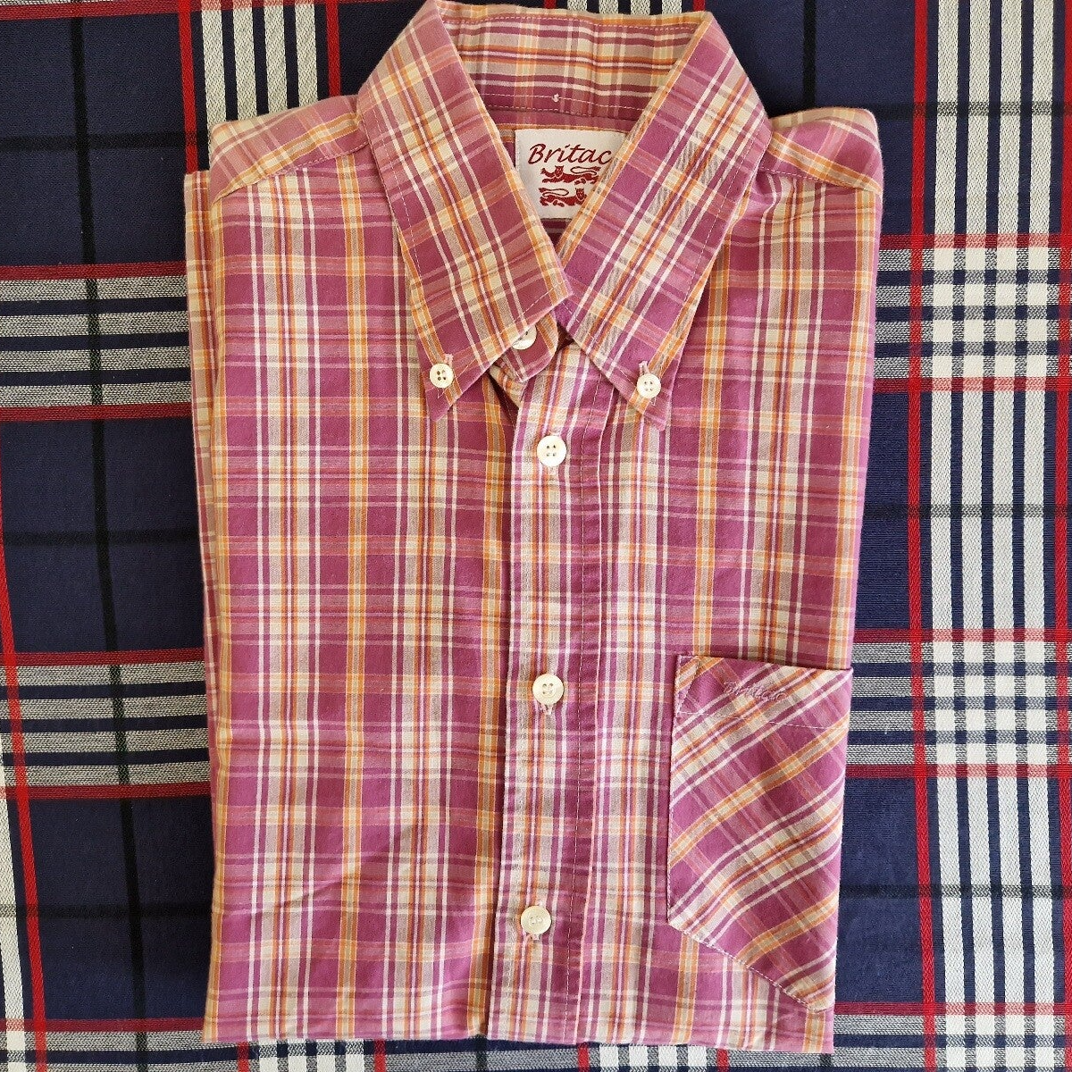 Britac Hemd lila/karo Grösse S JNM35
