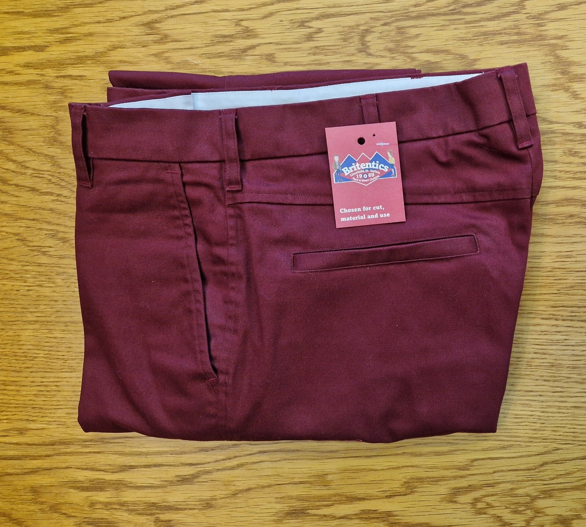 Real Hoxton Stay Pressed Burgundy - Grösse W32-L31 - KRD133