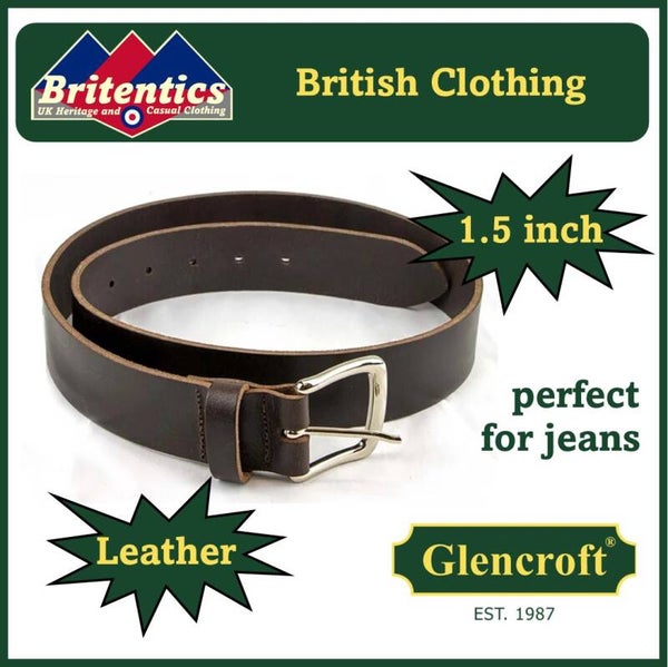 Glencroft Full Grain Wide Leather Belt - 1,5 Inch - Brown GLE08