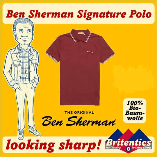 Ben Sherman Signature Polo Maroon BEN01