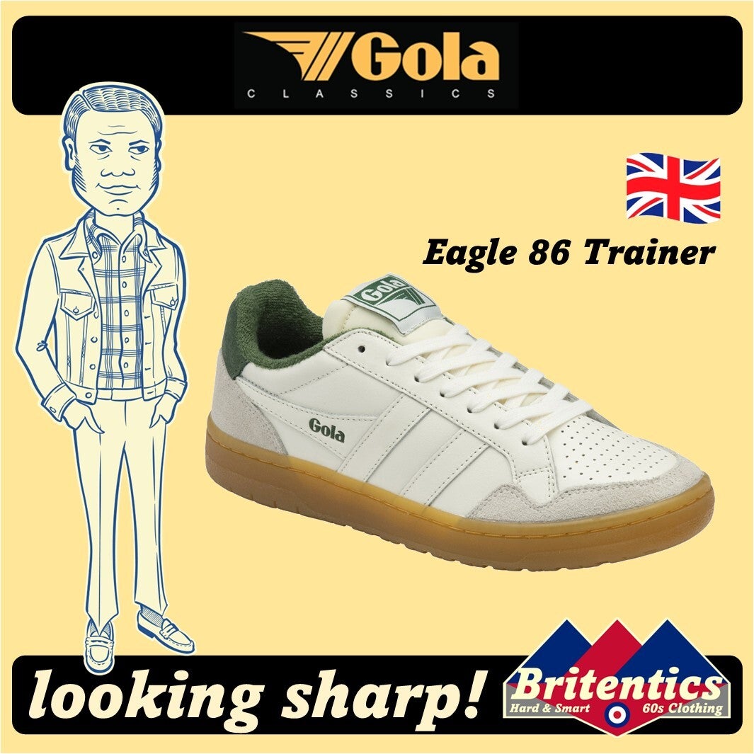 Gola Men's Eagle 86 Trainer Off White / Evergreen / Gum GOL17