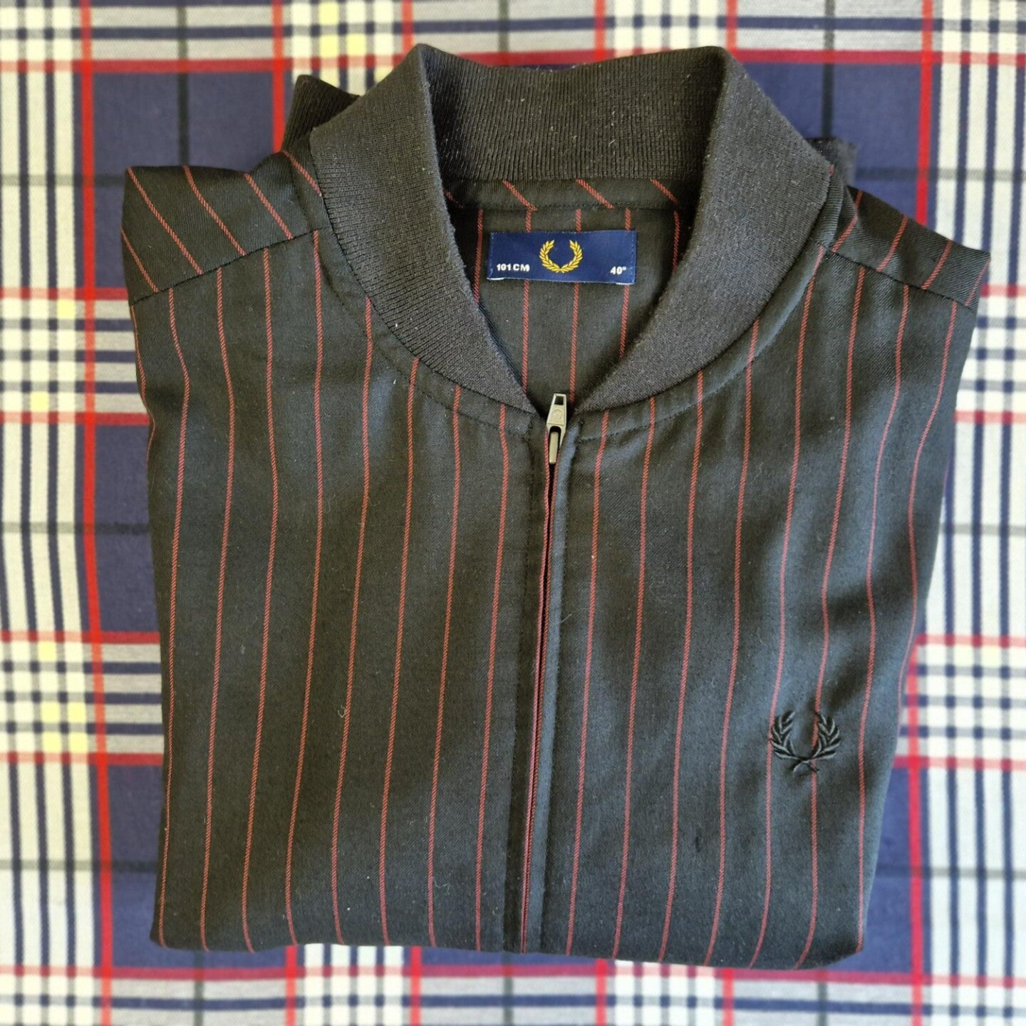 Fred Perry Tennisbomber Pinstripe Grösse M KRP14