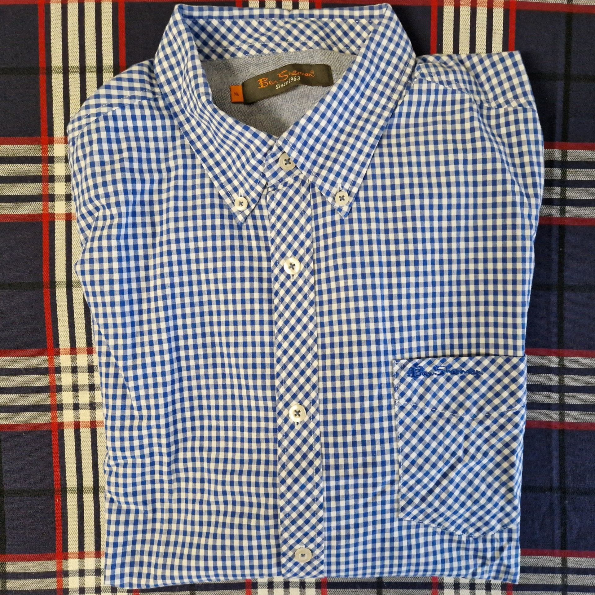 Ben Sherman Gingham Button Down LS Grösse XL TSF03