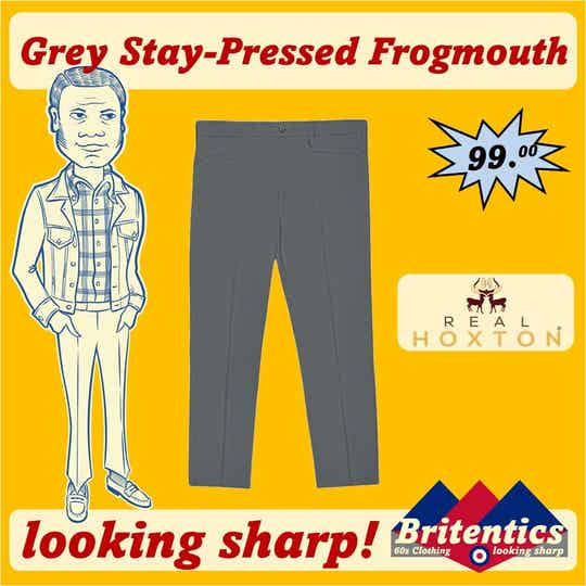 Real Hoxton Stay-Pressed Trousers Grey Frogmouth REA15