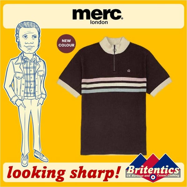 Merc Brooke Cycling Knit Zip Top Dark Brown - MER12