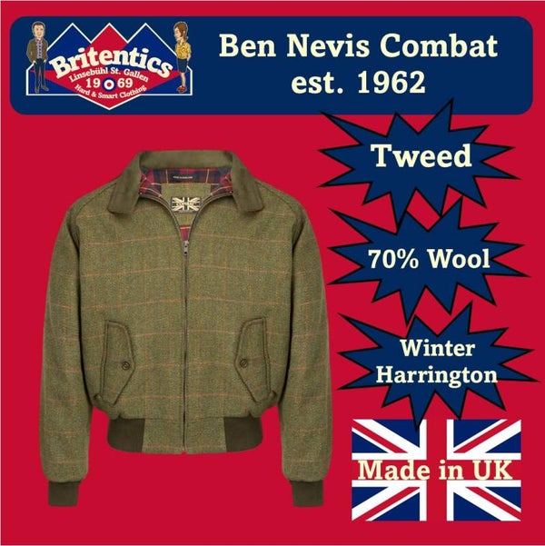 Ben Nevis Combat Tweed Harrington Jacket - BNC06