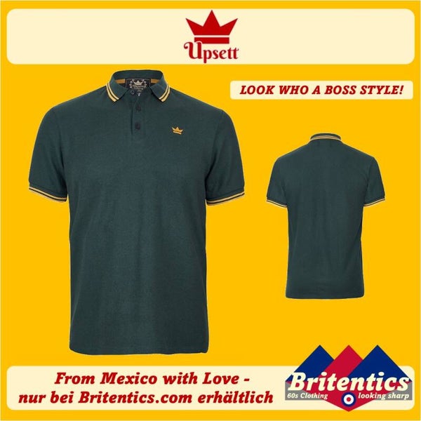 Upsett Green & Gold Polo Pique - UPS06