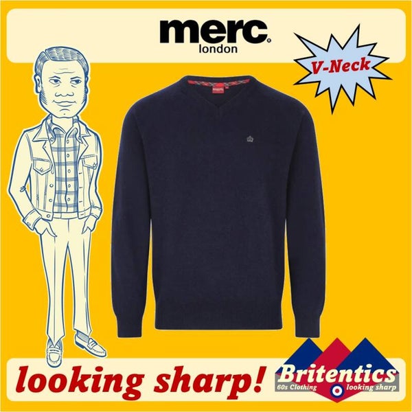 Merc Conrad Wool Blend Jumper Navy - MER08
