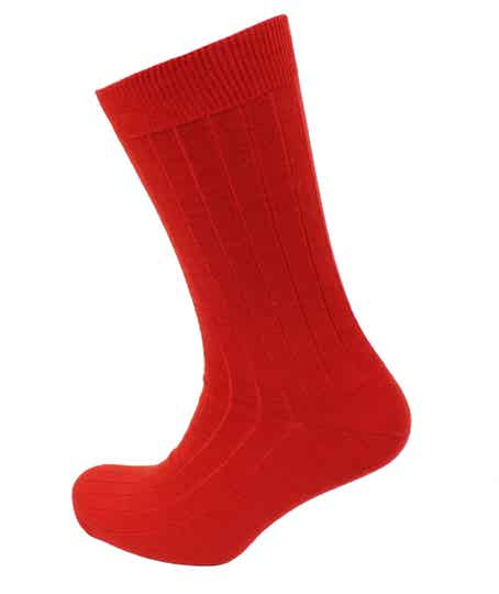 Viyella Mens Short Ribbed Sock - Poppy Red - VIY04