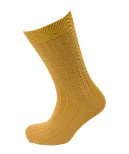Viyella Mens Short Ribbed Sock - English Mustard - VIY03