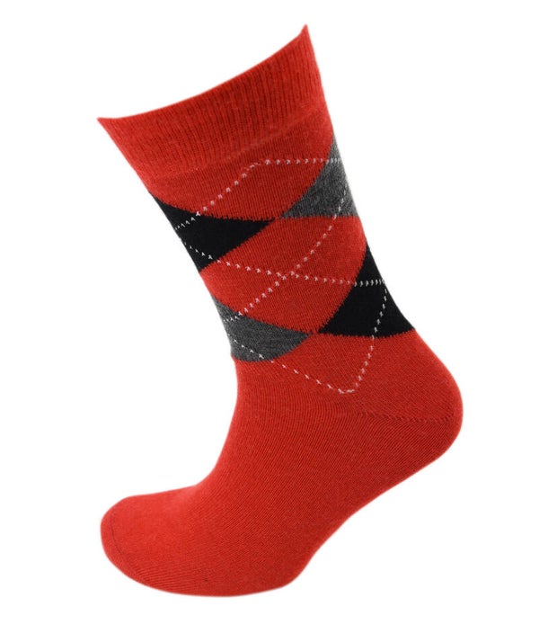 Viyella Mens Short Argyle Socks Made In England - Red - VIY06