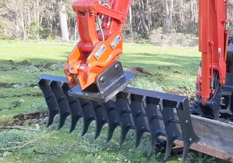Stick Rake Attachment for Excavator