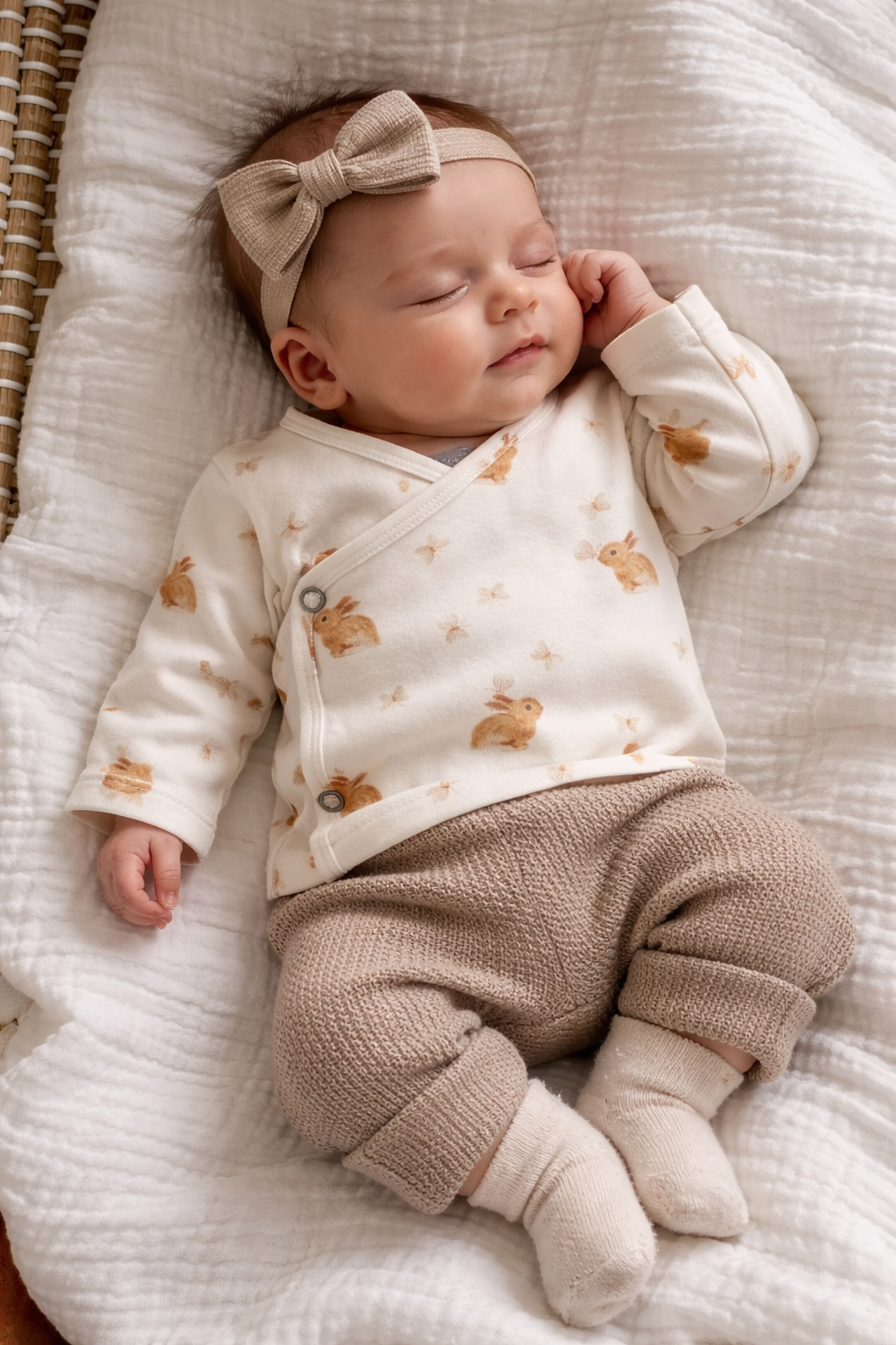 Newborn Overslagshirtje 'Konijntjes"