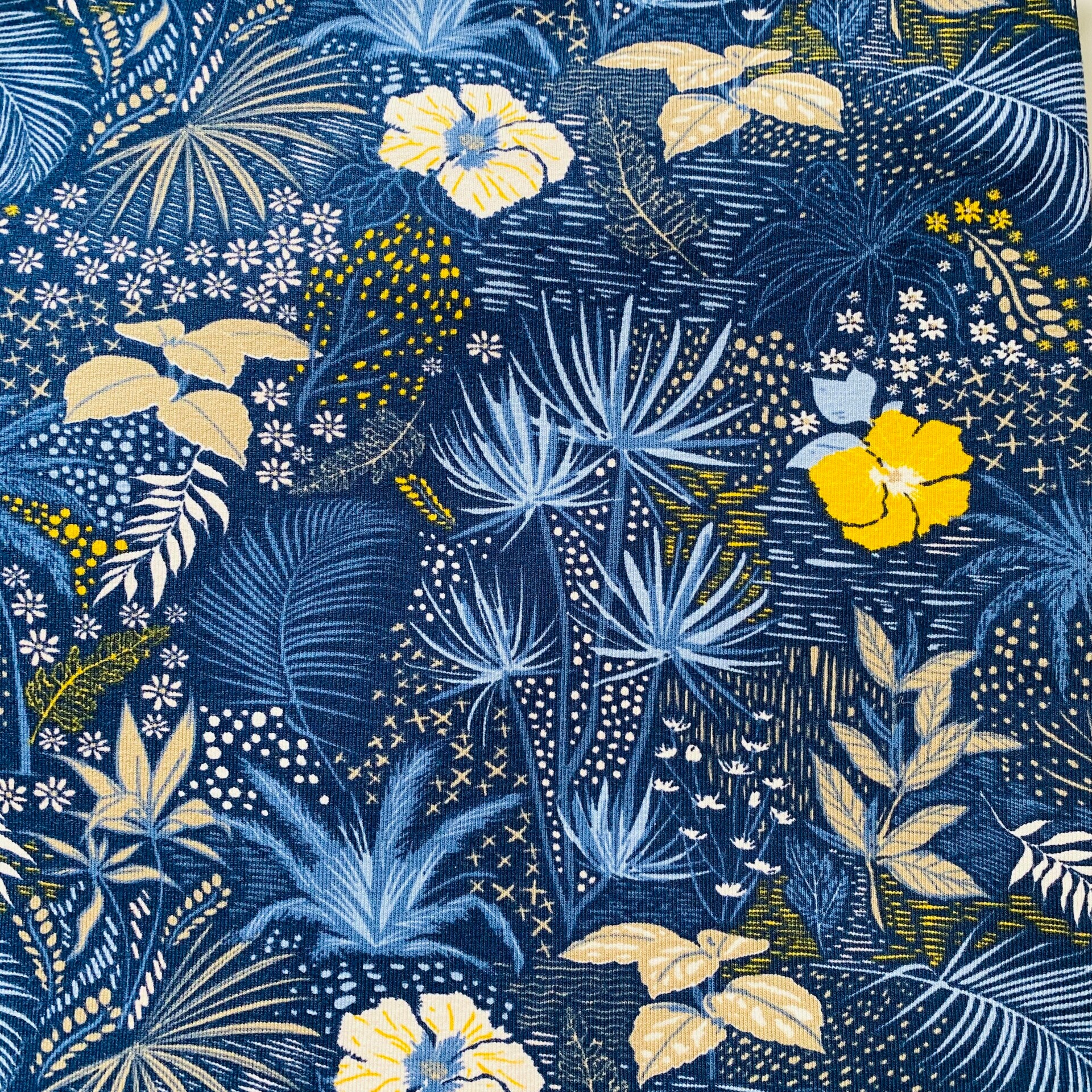 1063 - tropische bloemen blauw