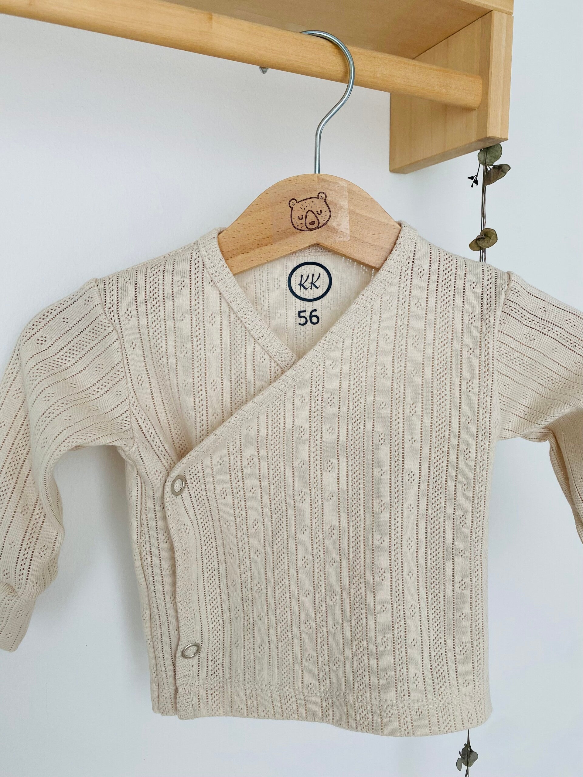 Newborn Overslag shirtje 56 ' Pointelle'