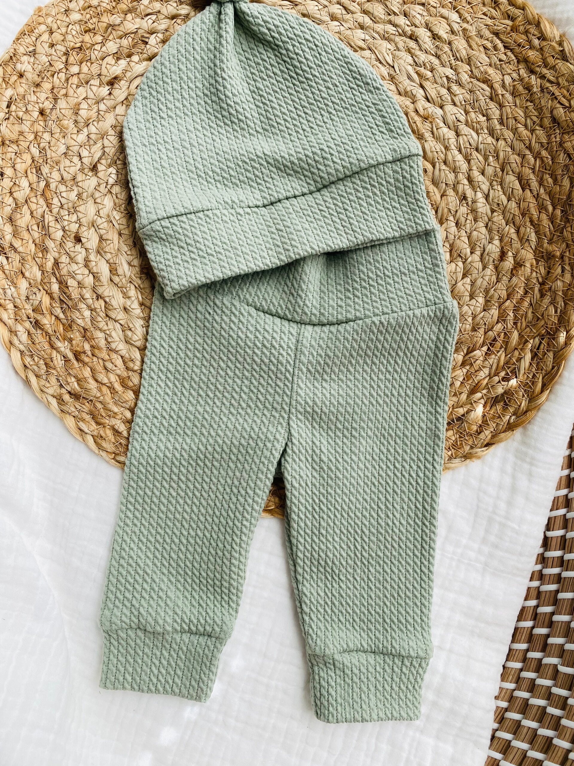 Newborn setje 'groen kabel jersey'