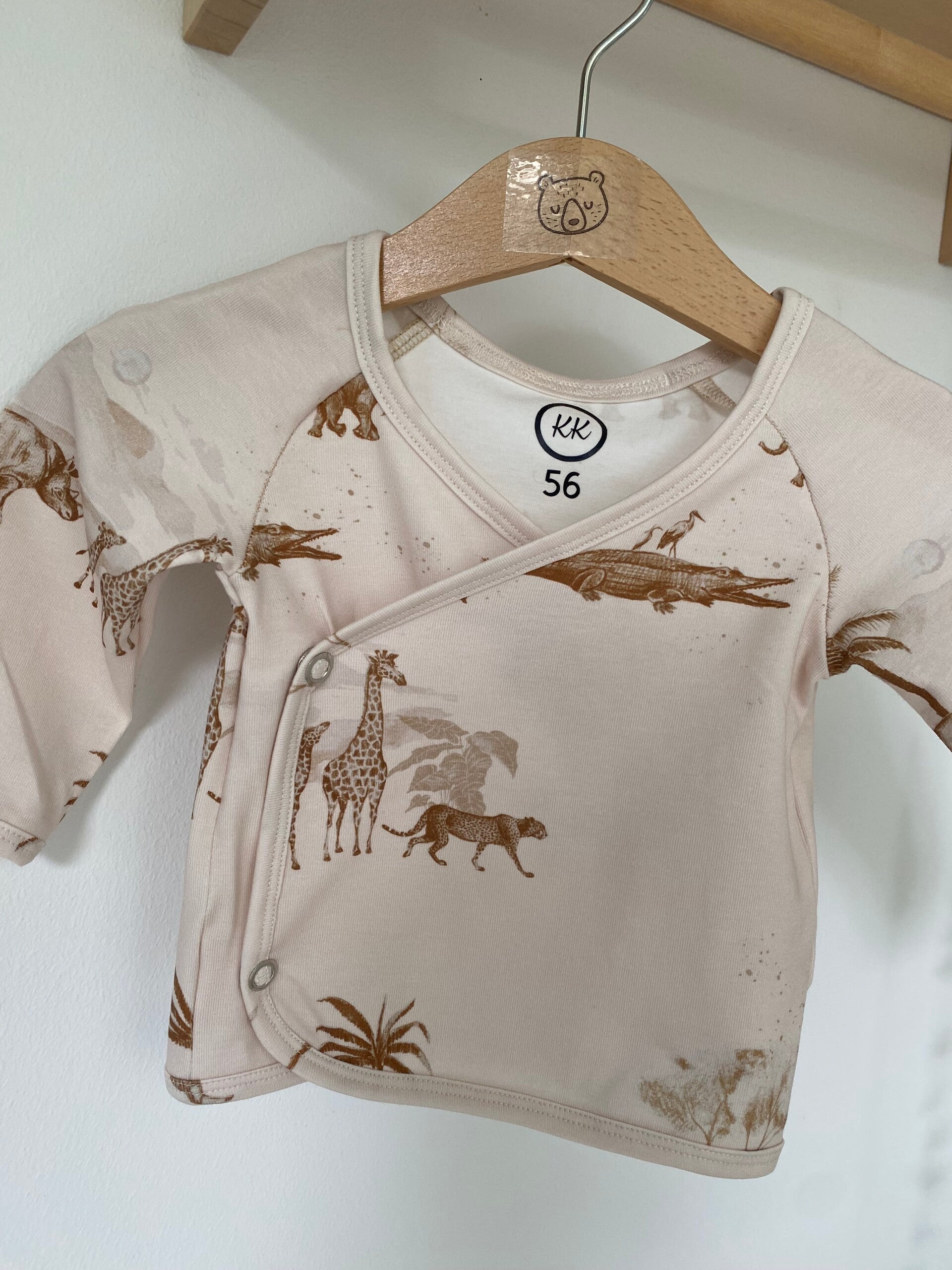 Newborn Overslag shirtje 56 'Safari’