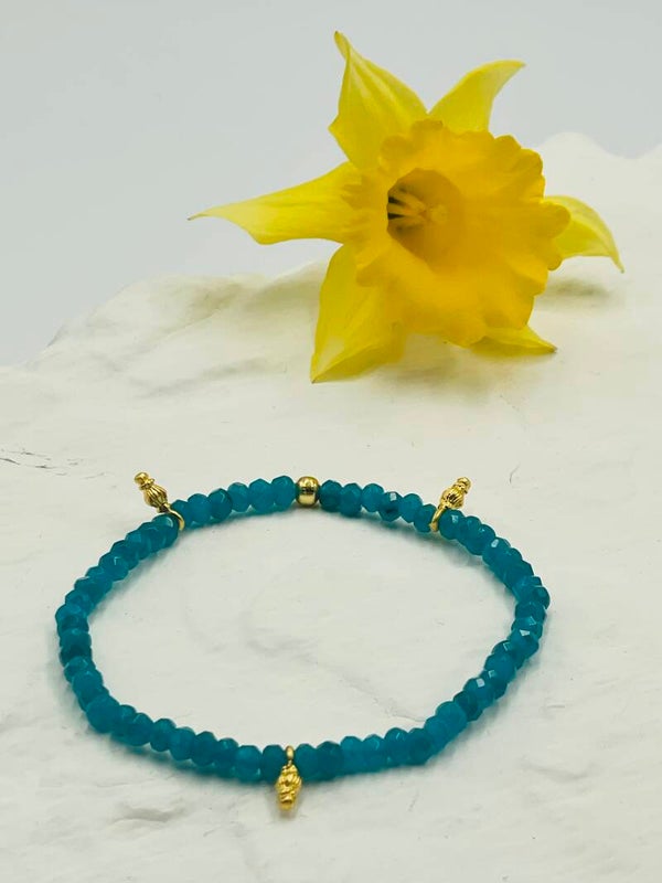 Bracelet perles apatite - escargots or