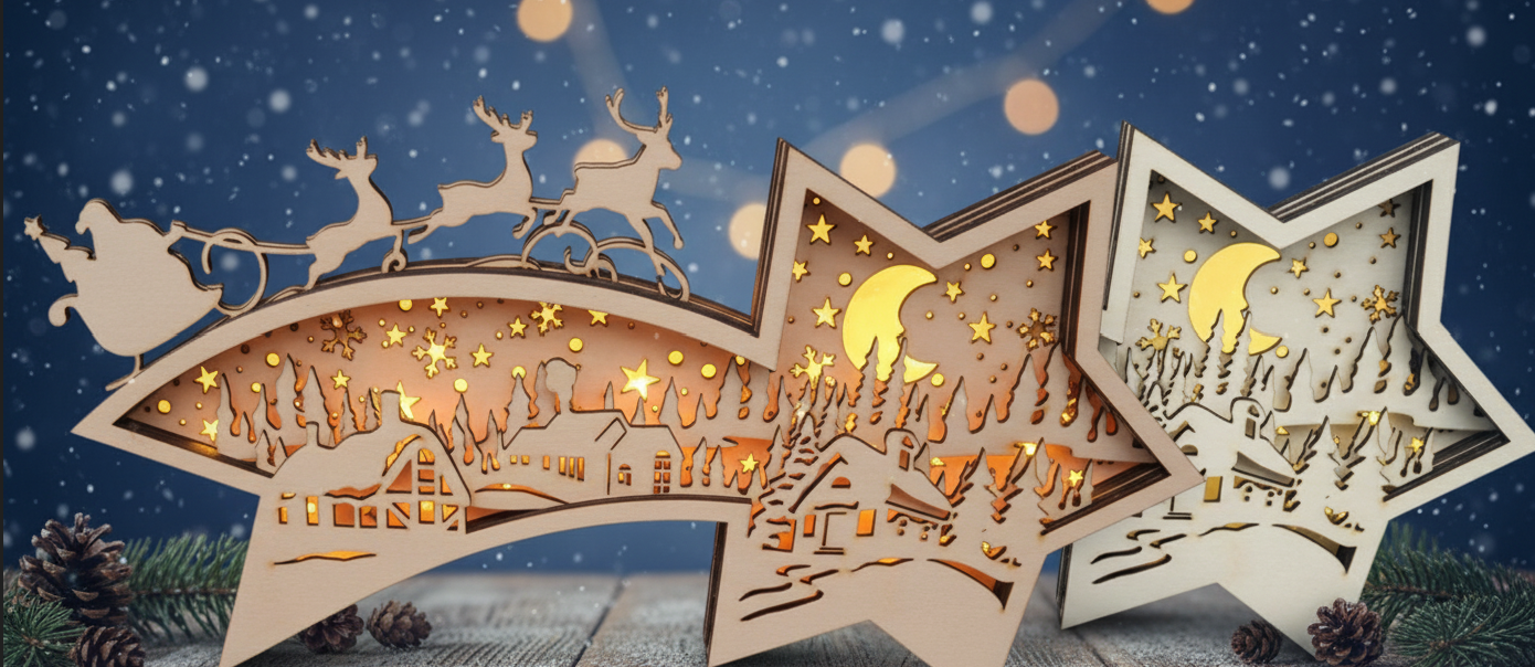 Sternschweif Weihnachtslandschaft mit Beleuchtung