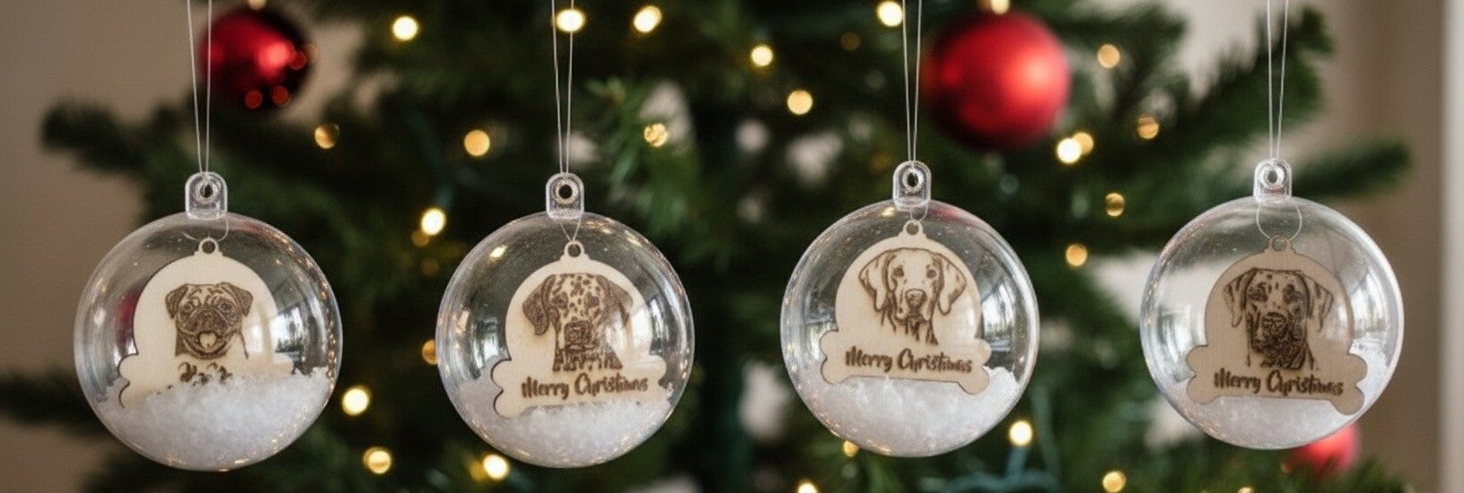 Hunde-Weihnachtskugeln