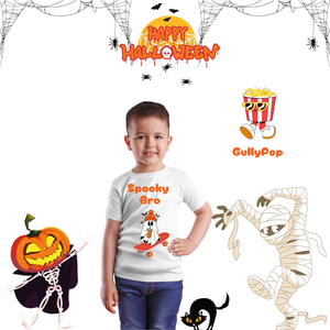 T-Shirt Manches Longues Enfant Garçon - Coton Doux, Motifs Halloween, 1-7 Ans